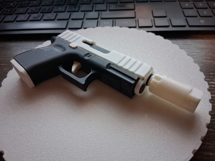 Muzzle Brake & Threaded Barrel cho Glock Fidget Keychain G26 – Đồ chơi mini trượt - Image 5