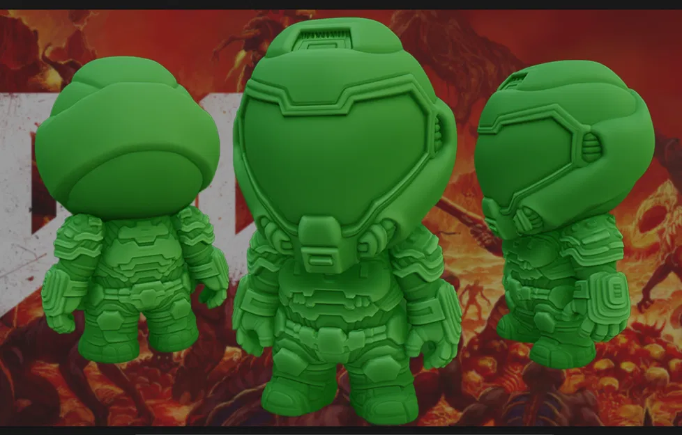 Mô Hình Doomguy 3D – Chibi Ngầu, Dùng Trang Trí & Sưu Tầm - Image 1