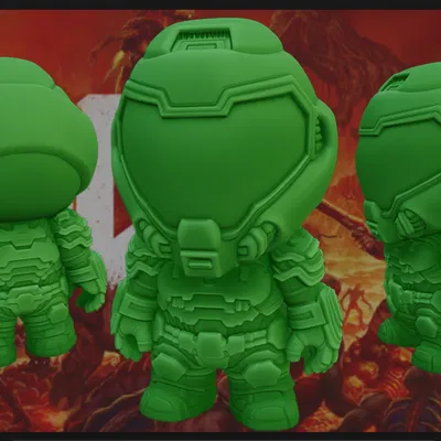 Mô Hình Doomguy 3D – Chibi Ngầu, Dùng Trang Trí & Sưu Tầm