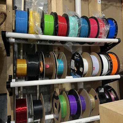 Giá treo tường cuộn filament dùng ống PVC 3/4" (Filament Spool Rack Wall Mount)