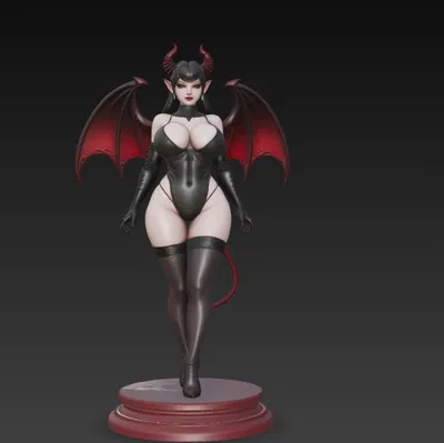 Mô Hình 3D Tượng Quỷ Nữ Quyến Rũ Trên Bệ