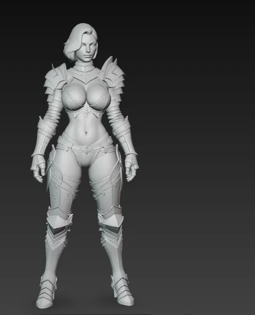 Tượng Nữ Chiến Binh Quyến Rũ Trong Giáp Chiến Tranh - Image 3