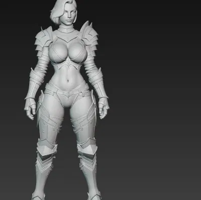 Tượng Nữ Chiến Binh Quyến Rũ Trong Giáp Chiến Tranh