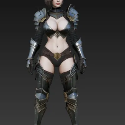 Tượng Nữ Chiến Binh Quyến Rũ Trong Giáp Chiến Tranh