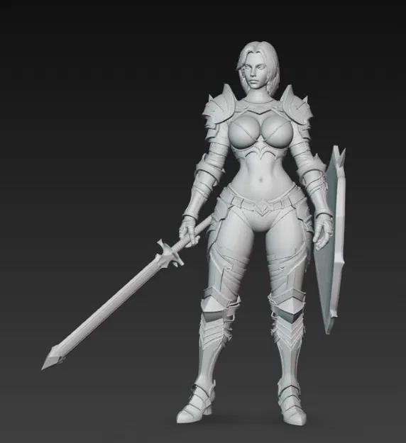 Tượng Nữ Chiến Binh Việt Hóa - Mô Hình 3D Đẹp - Image 3