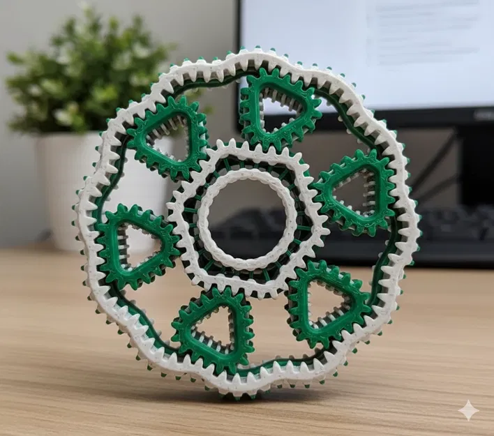 Bộ Bánh Răng Hành Tinh Hình Học – Fidget Cơ Khí Quay Siêu Nhanh - Image 1