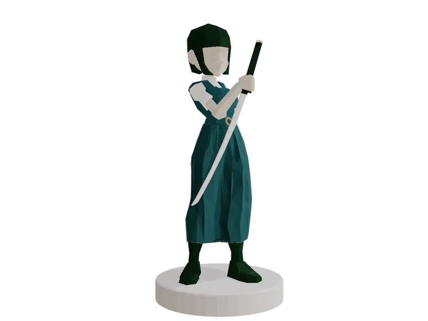 Cô Gái Samurai Low-Poly “Tomoe” – Figure Stylized In FDM - Image 8