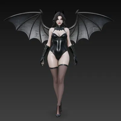 Mô Hình 3D Cô Gái Sexy Cánh Dơi Quyến Rũ