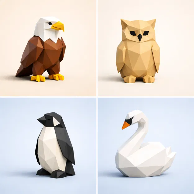 Abstract Minimal Animals – Bộ Chim (Low Poly) - Image 6