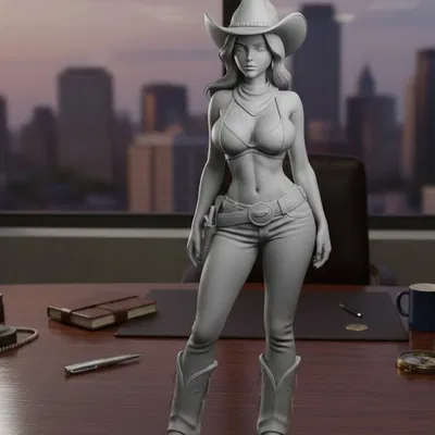 Mô Hình Cowboy Gợi Cảm 3D - Tượng Trang Trí Độc Đáo