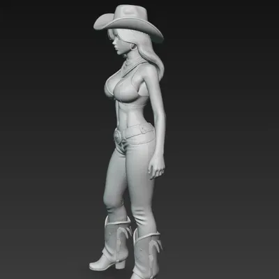 Mô Hình Cowboy Gợi Cảm 3D - Tượng Trang Trí Độc Đáo