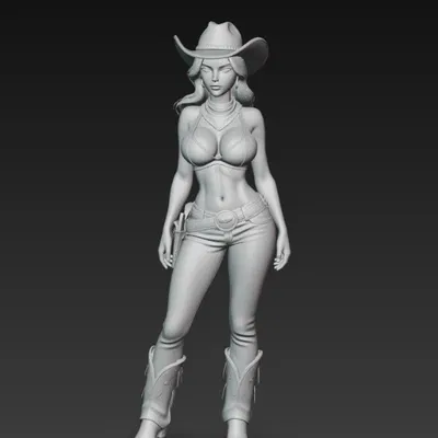 Mô Hình Cowboy Gợi Cảm 3D - Tượng Trang Trí Độc Đáo