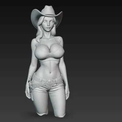 Nàng Cao Bồi Quyến Rũ - Mô Hình 3D Chất Lượng Cao