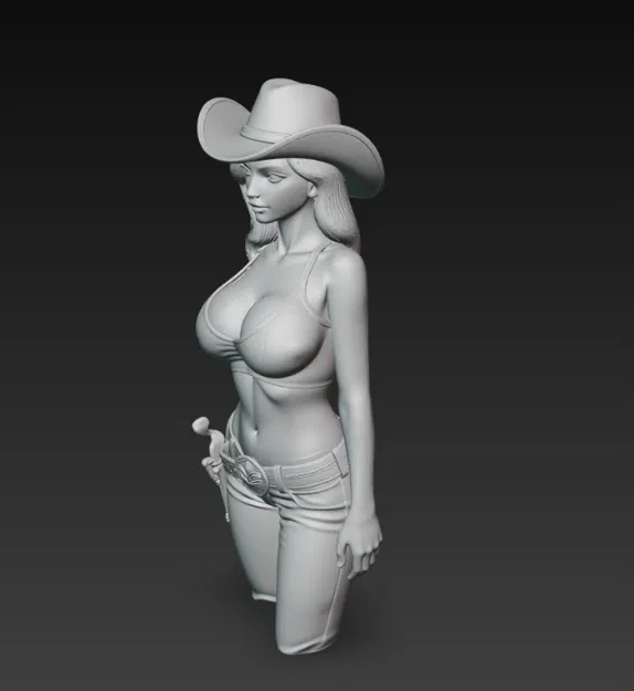 Nàng Cao Bồi Quyến Rũ - Mô Hình 3D Chất Lượng Cao - Image 3