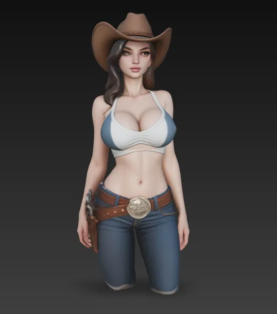 Nàng Cao Bồi Quyến Rũ - Mô Hình 3D Chất Lượng Cao - Image 4