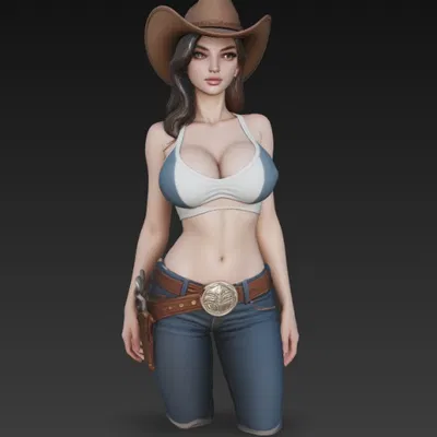 Nàng Cao Bồi Quyến Rũ - Mô Hình 3D Chất Lượng Cao