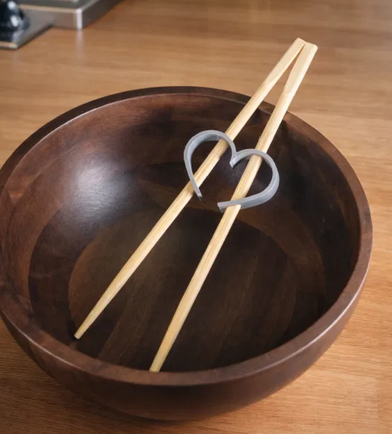Kẹp đũa hình tim đơn giản – in nhanh - Image 1