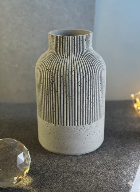 Negative Vase (Bình Cement Đúc Từ Khuôn In 3D) - Image 1