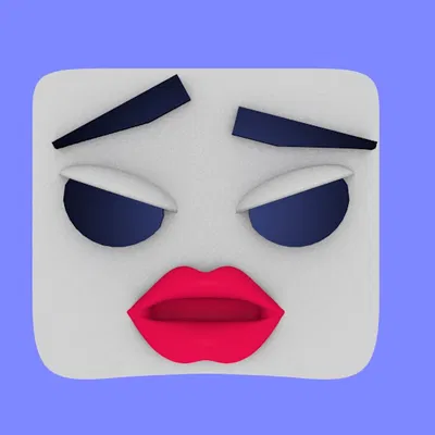 Mô Hình 3D Khuôn Mặt Boxseez 40mm Biểu Cảm "Khó Ở"