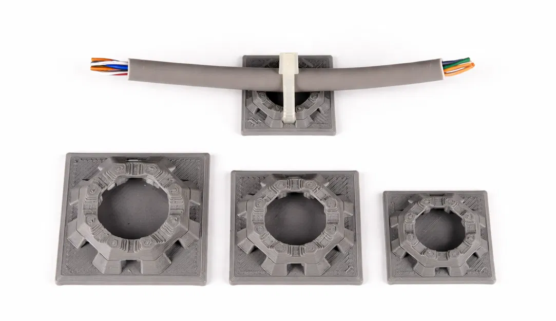 Kẹp/đế giữ cáp dây rút (zip tie) bát giác – Octagonal zip tie cable mount holder - Image 1