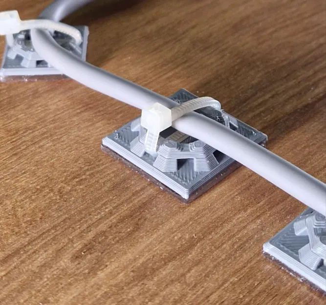 Kẹp/đế giữ cáp dây rút (zip tie) bát giác – Octagonal zip tie cable mount holder - Image 2