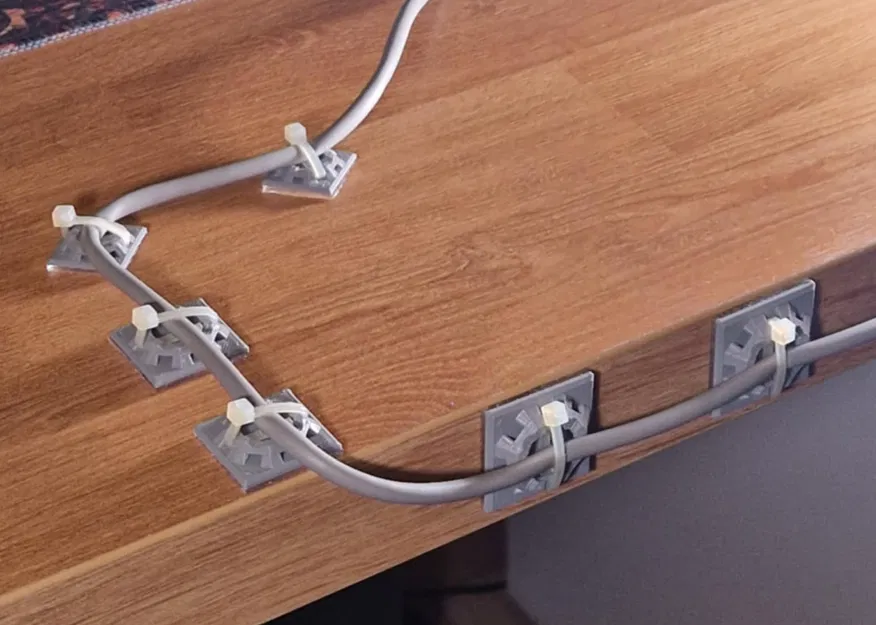 Kẹp/đế giữ cáp dây rút (zip tie) bát giác – Octagonal zip tie cable mount holder - Image 3