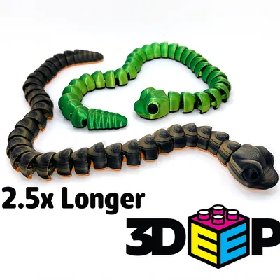 Rắn Khớp Nối Dài Linh Hoạt - Đồ Chơi In 3D "Print-in-Place"