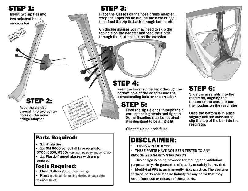 Giá giữ kính cho mặt nạ 3M 6000 Series Respirator - Image 2