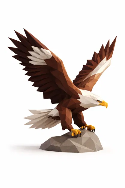 Đại Bàng Low Poly – Dáng Đáp Xuống (STL ít Support) - Image 1