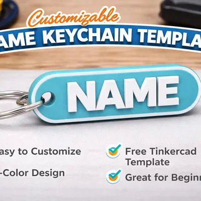 Mẫu Móc Khóa Tùy Biến (Customizable Keychain Template)