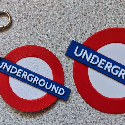 Biểu Tượng Tàu Điện Ngầm London Làm Móc Khóa & Trang Trí 3D