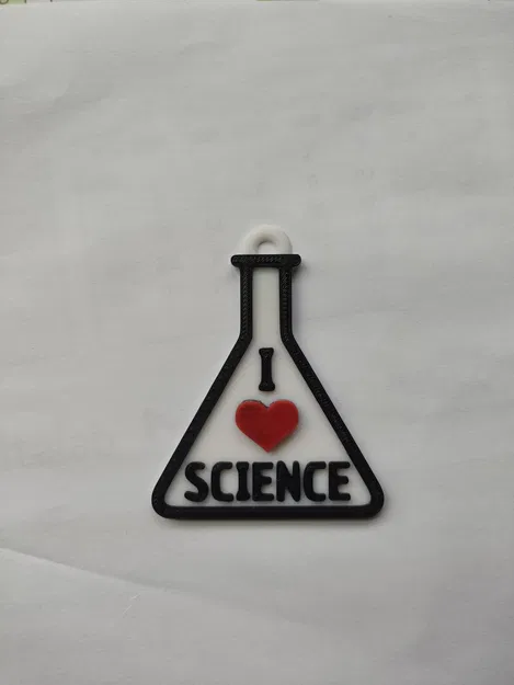Móc khóa "I love science" hình bình tam giác độc đáo - Image 1