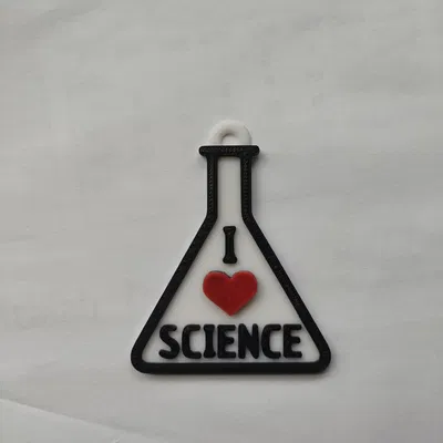 Móc khóa "I love science" hình bình tam giác độc đáo