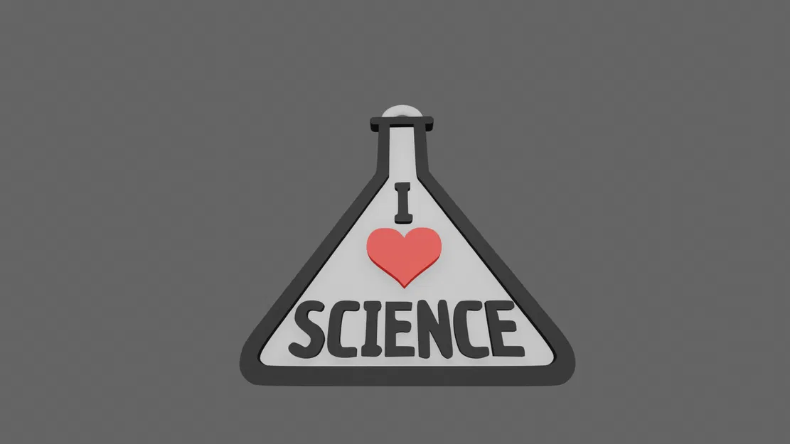 Móc khóa "I love science" hình bình tam giác độc đáo - Image 2