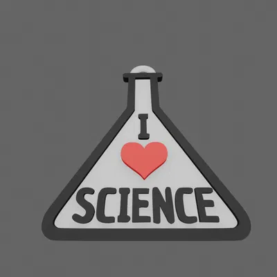 Móc khóa "I love science" hình bình tam giác độc đáo