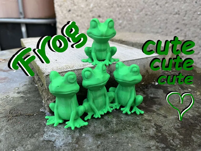 Ếch Dễ Thương Ngồi (Cute Frogs Sitting) - Image 1