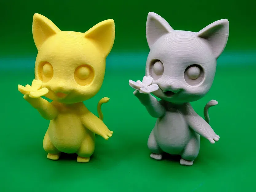 Mô Hình 3D Mèo Con Dễ Thương Chơi Cùng Bướm - Image 3