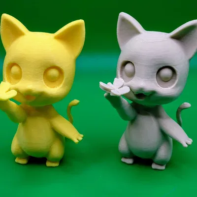 Mô Hình 3D Mèo Con Dễ Thương Chơi Cùng Bướm