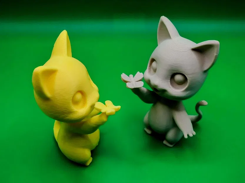 Mô Hình 3D Mèo Con Dễ Thương Chơi Cùng Bướm - Image 6