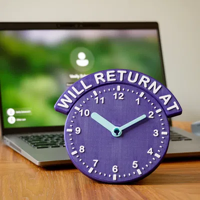 Bảng “Will Return At” Kèm Mặt Đồng Hồ Kim (Analogue)