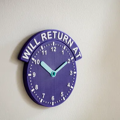 Bảng “Will Return At” Kèm Mặt Đồng Hồ Kim (Analogue)