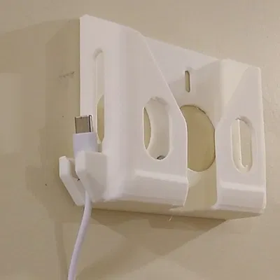 Giá treo tường để điện thoại (kèm kẹp giữ dây sạc)