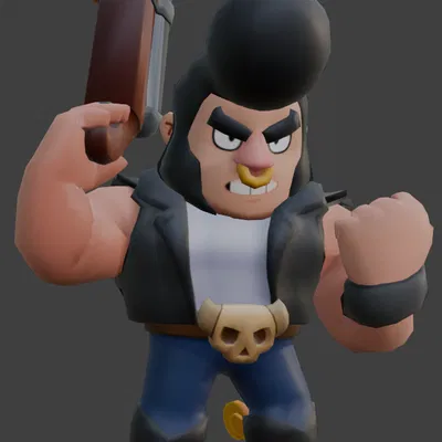 Mô Hình 3D Bull - Nhân Vật Brawl Stars Cực Ngầu