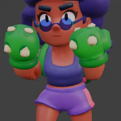 Mô Hình 3D Rosa Brawl Stars - Nhân Vật Game Độc Đáo