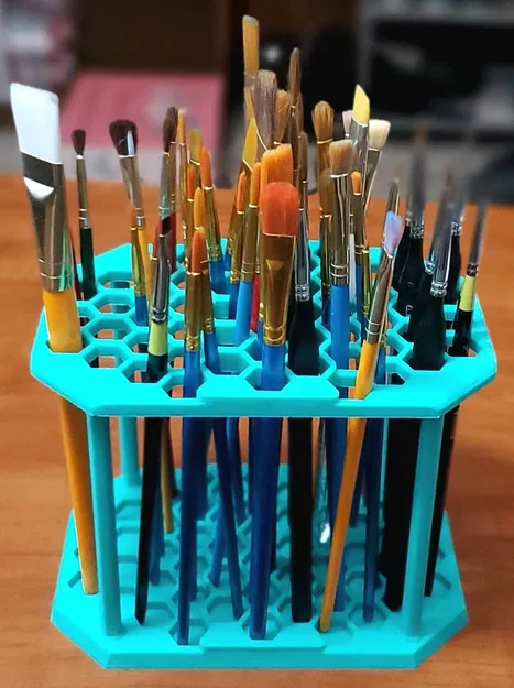 Giá đỡ cọ sơn lục giác (Hexagon Paintbrush Holder) - Image 1