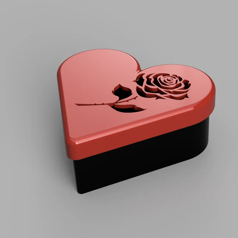 Hộp Quà Trái Tim Khắc Hoa Hồng Cho Ngày Valentine