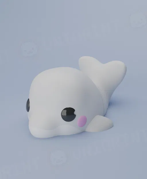 Móc Khóa Cá Voi Beluga Dẻo (Flexi) – Flexi Beluga Whale Keychain - Image 1