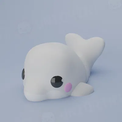 Móc Khóa Cá Voi Beluga Dẻo (Flexi) – Flexi Beluga Whale Keychain