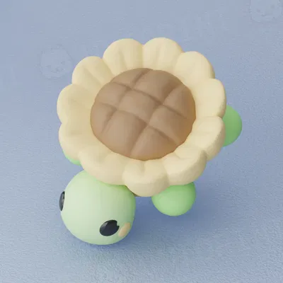 Móc khóa Rùa Dẻo Flexi: Hoa Hướng Dương