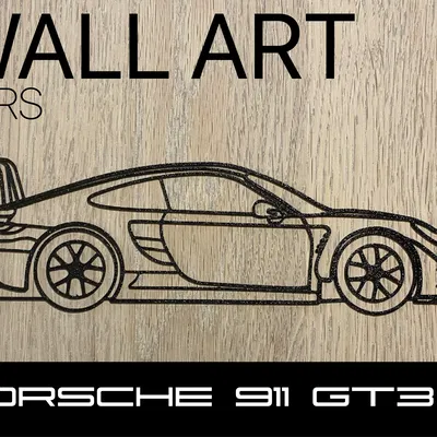 Tranh Treo Tường Silhouette Xe Porsche 911 GT3 R 2023